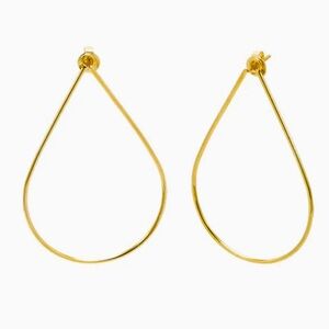 Thin Open Pear Shape Stud Earring